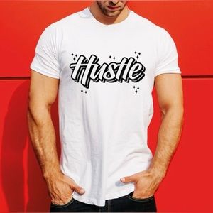 White Hustle Tee